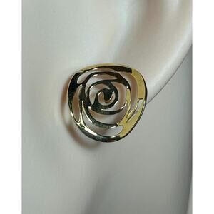 585 14k solid yellow gold spiral fashion post stud earrings fine jewelry 2.37g